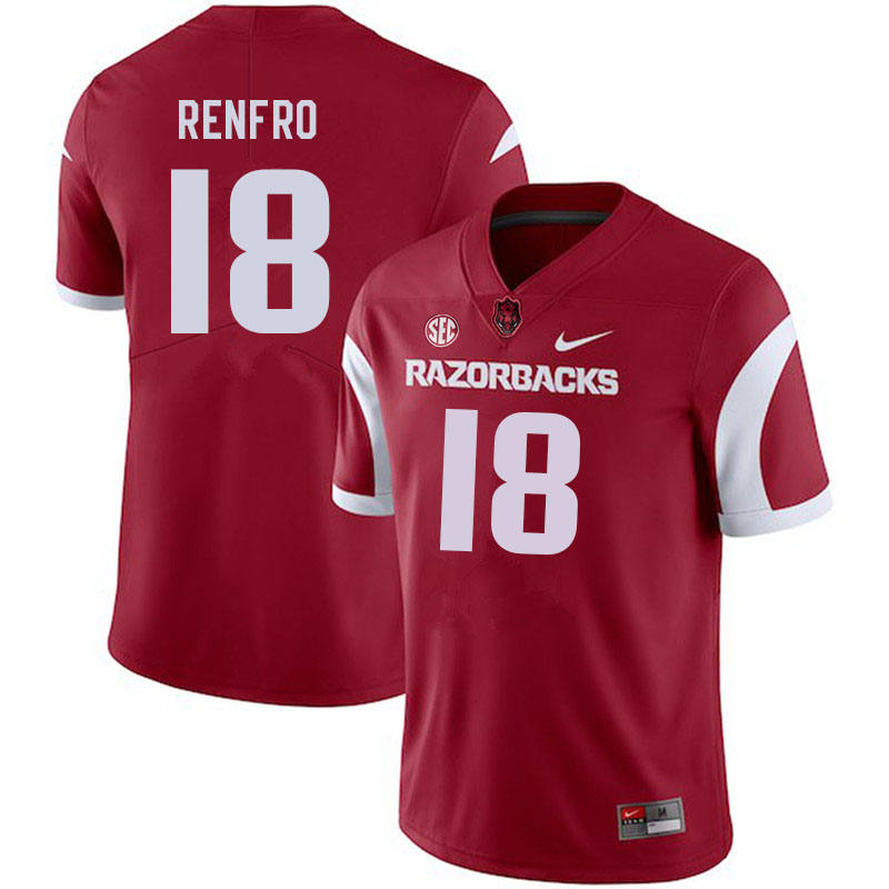 Men #18 Kade Renfro Arkansas Razorbacks College Football Jerseys Sale-Cardinal